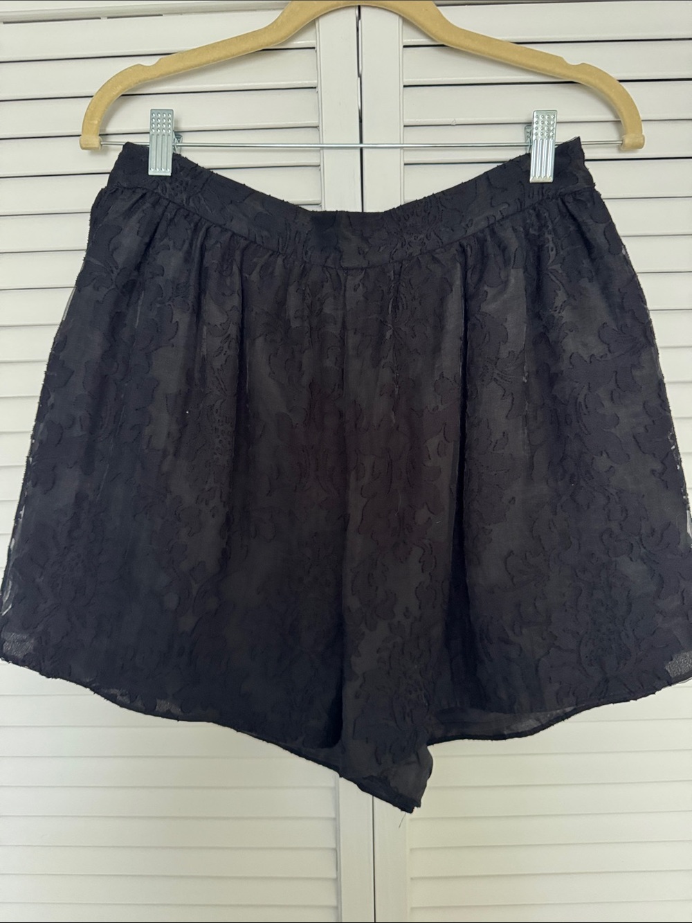 Etiquette Clothiers Black Lace High Waist Shorts